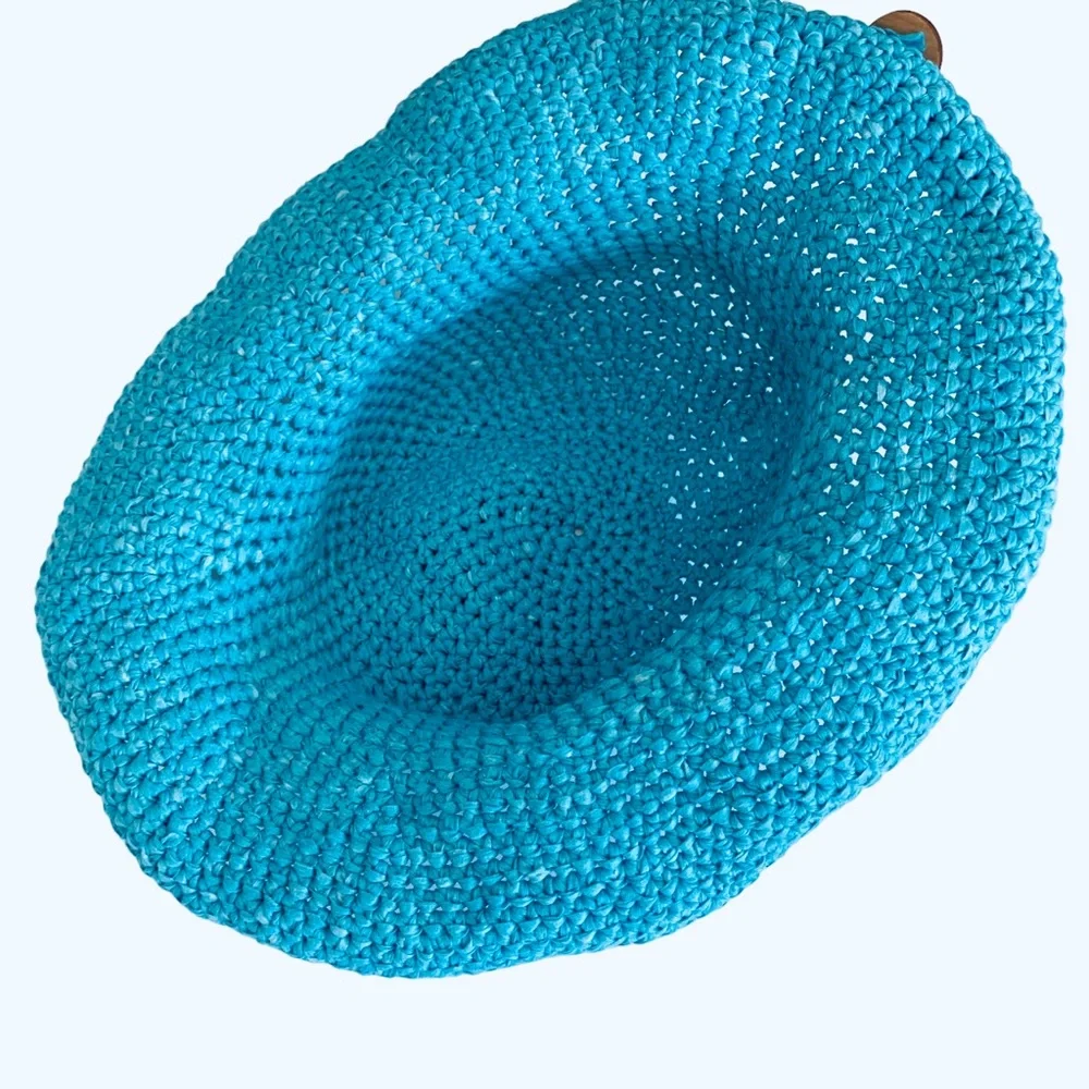 HANDMADE BLUE CROCHET  BUCKET HAT